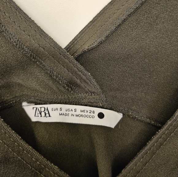 zara satin dark green top - Picture 2 of 3